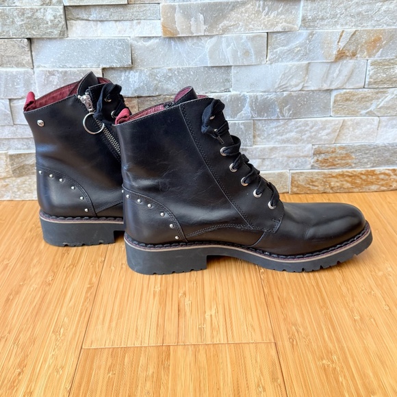 Pikolinos Black Studded Leather Ankle Boots - Picture 3 of 9